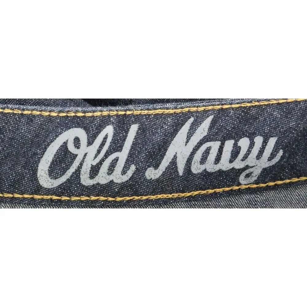 Old Navy Short Pleated Jean Skirt Womens Size 10 Blue Dark‎ Wash Denim Pockets